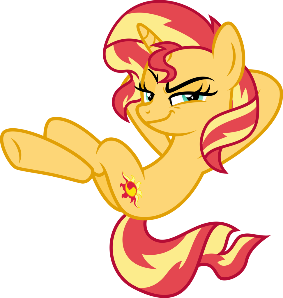 Unicorn Transparent Evil - Sunset Shimmer Evil Pony (972x1024), Png Download