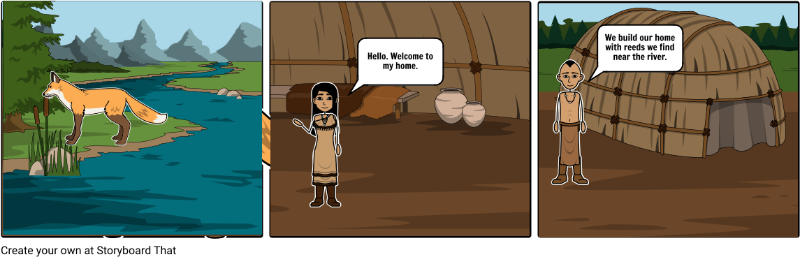 Native American Storyboard Sample - Cartoon (1164x385), Png Download
