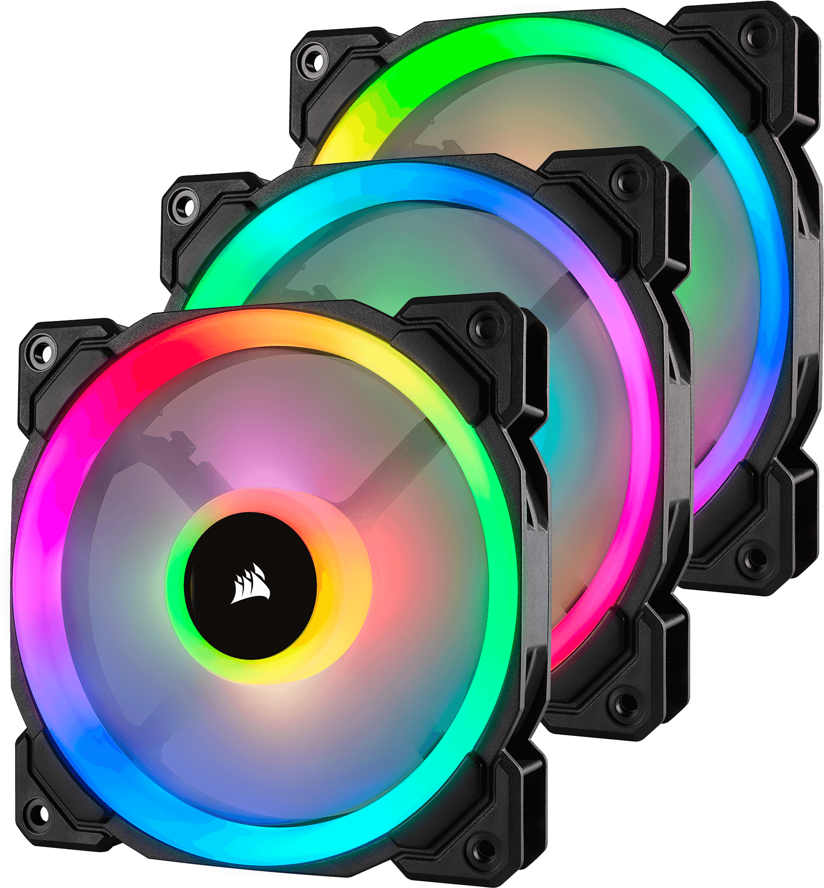 2 X Corsair Ml Series Magnetic Levitation Dual Pack - Corsair Case Fan Rgb 120mm (1678x1800), Png Download