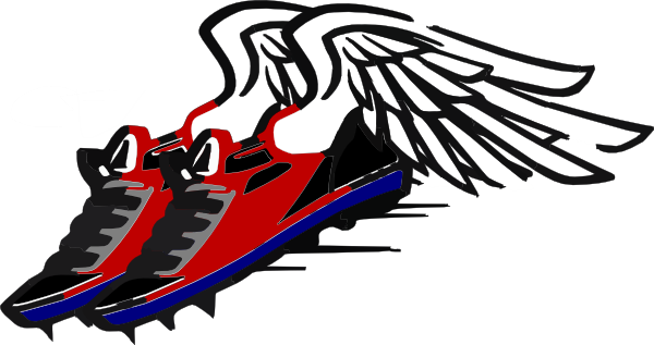 Track And Field Shoe Wings Png - Track And Field Clipart Png (600x317), Png Download