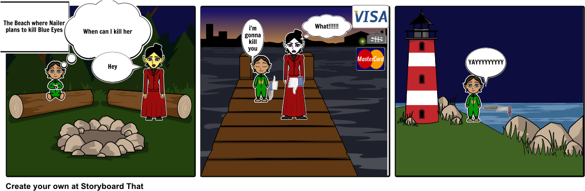 Nailer Kills Blue Eyes - Cartoon (1164x385), Png Download