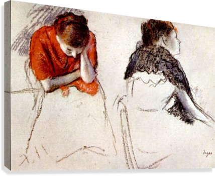 Two Women Seated By Degas Canvas Print - Alpha Hardbound Sketchbook 9x6 (428x350), Png Download