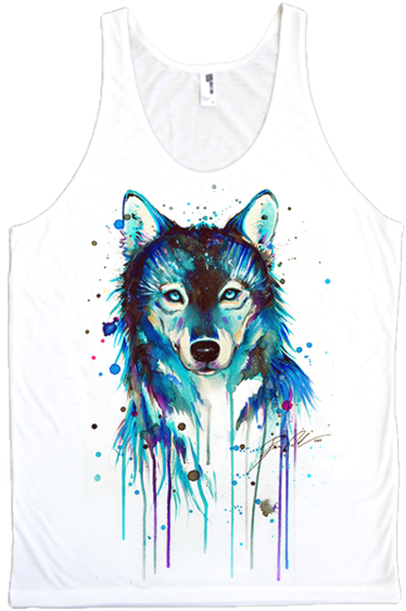 Dark Wolf Tank - Wolf Art (450x600), Png Download