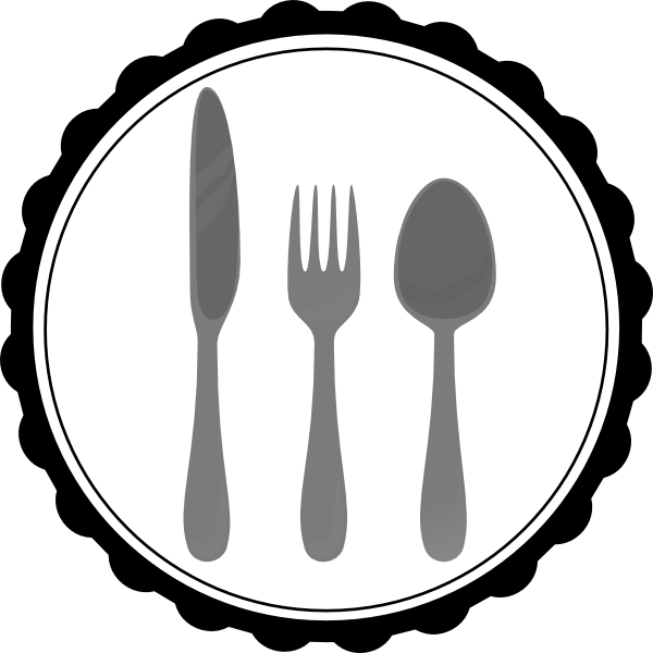 File Png Lunch - Black And White Lunch Clip Art (600x600), Png Download