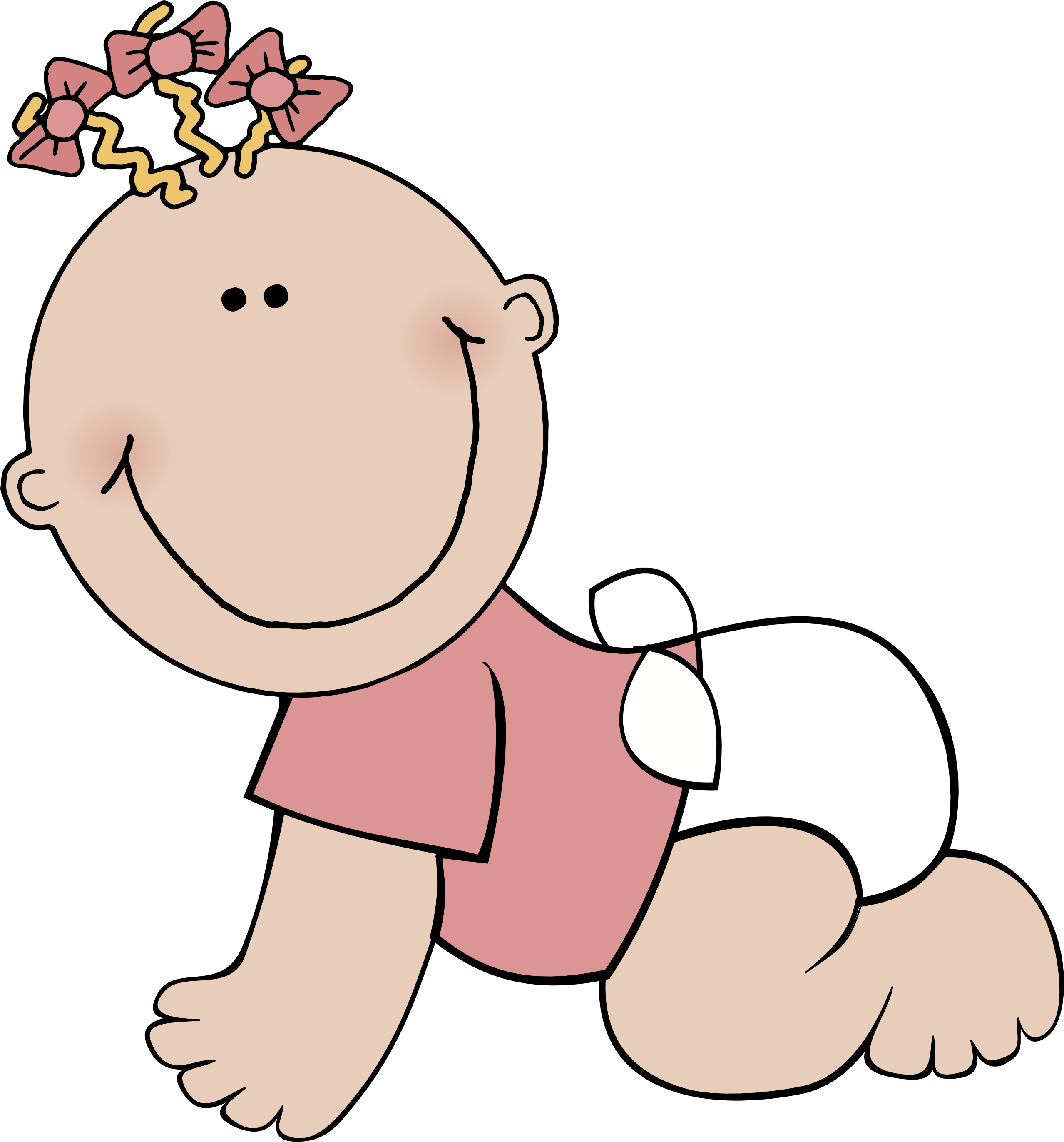 This Free Icons Png Design Of Baby Girl Crawling (2229x2400), Png Download