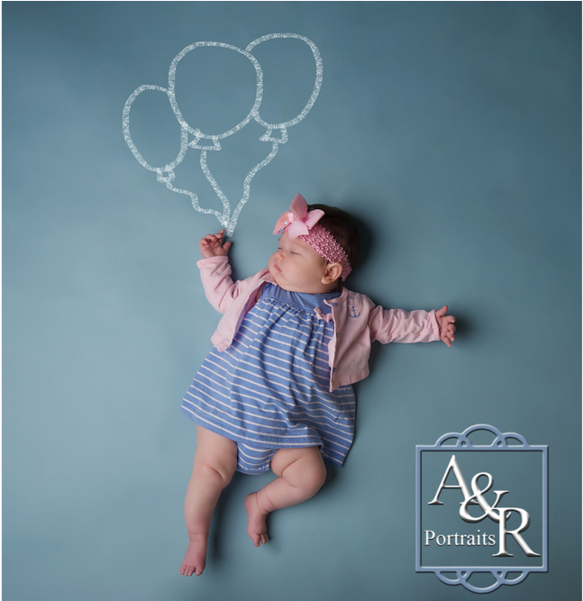 Baby Girl Asleep With Balloons (1000x666), Png Download