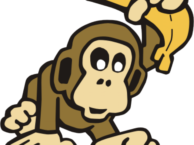 Monkey Eating Banana Clipart Gif (640x480), Png Download