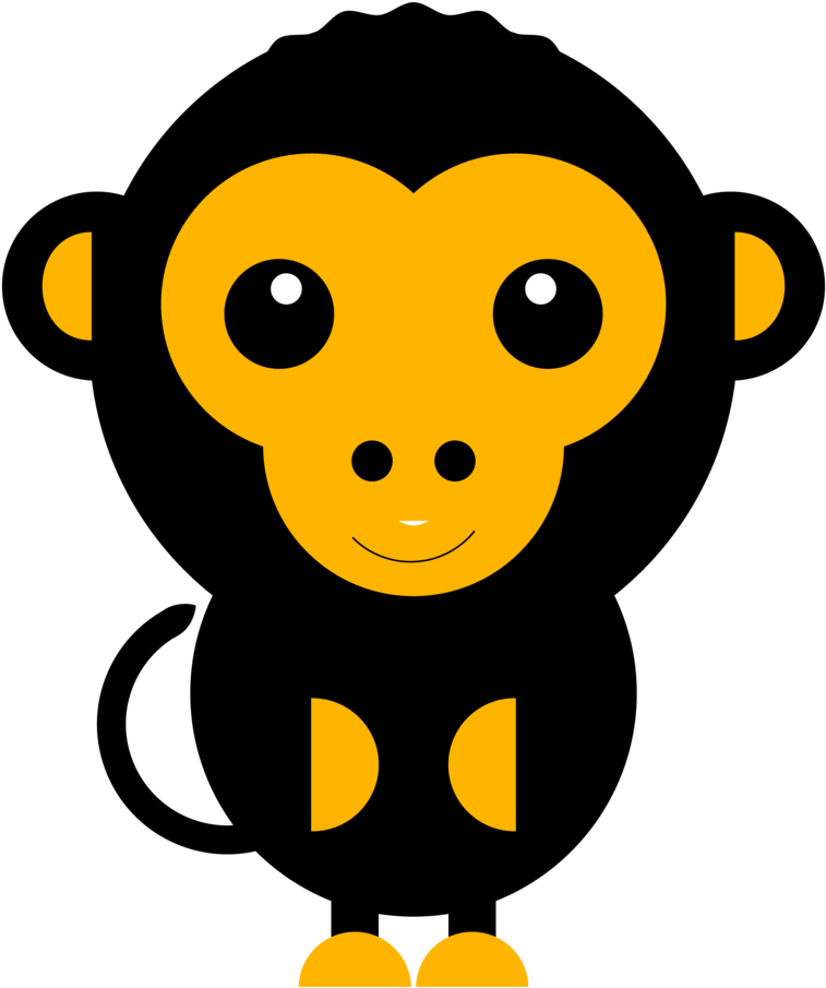 Cute Monkey Men's Printed Vest - Illustration (960x960), Png Download