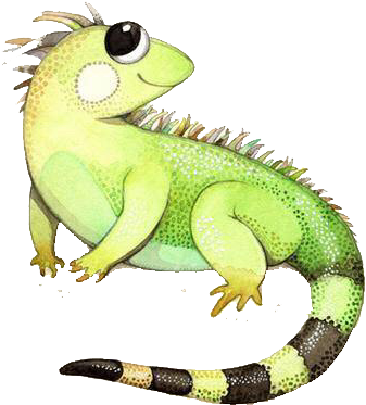 Iguana Lizard Illustration Chameleon Png Free Library - Cute Lizard Drawing (602x601), Png Download