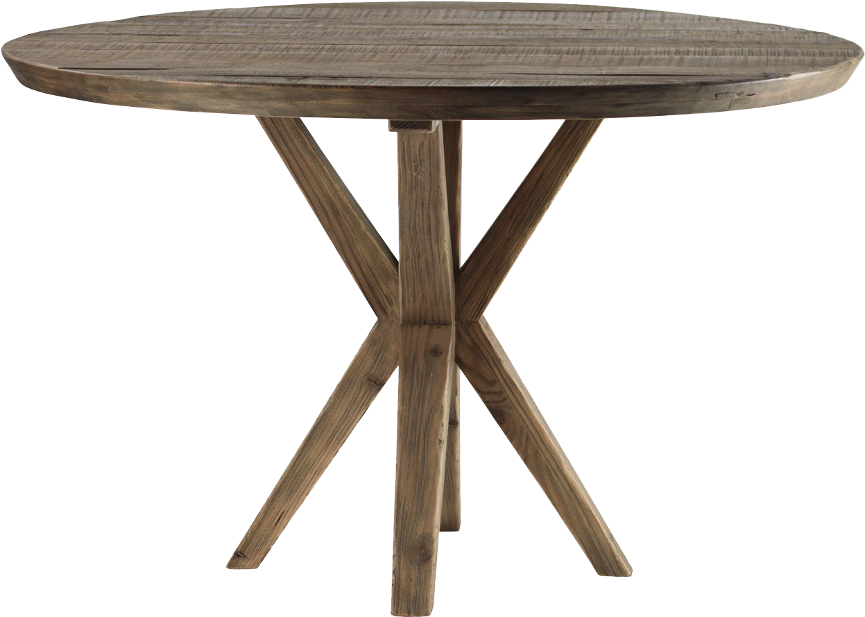 Round Wooden Dining Table, Round Kitchen Tables, Reclaimed - Round Wood Table Png (1258x915), Png Download