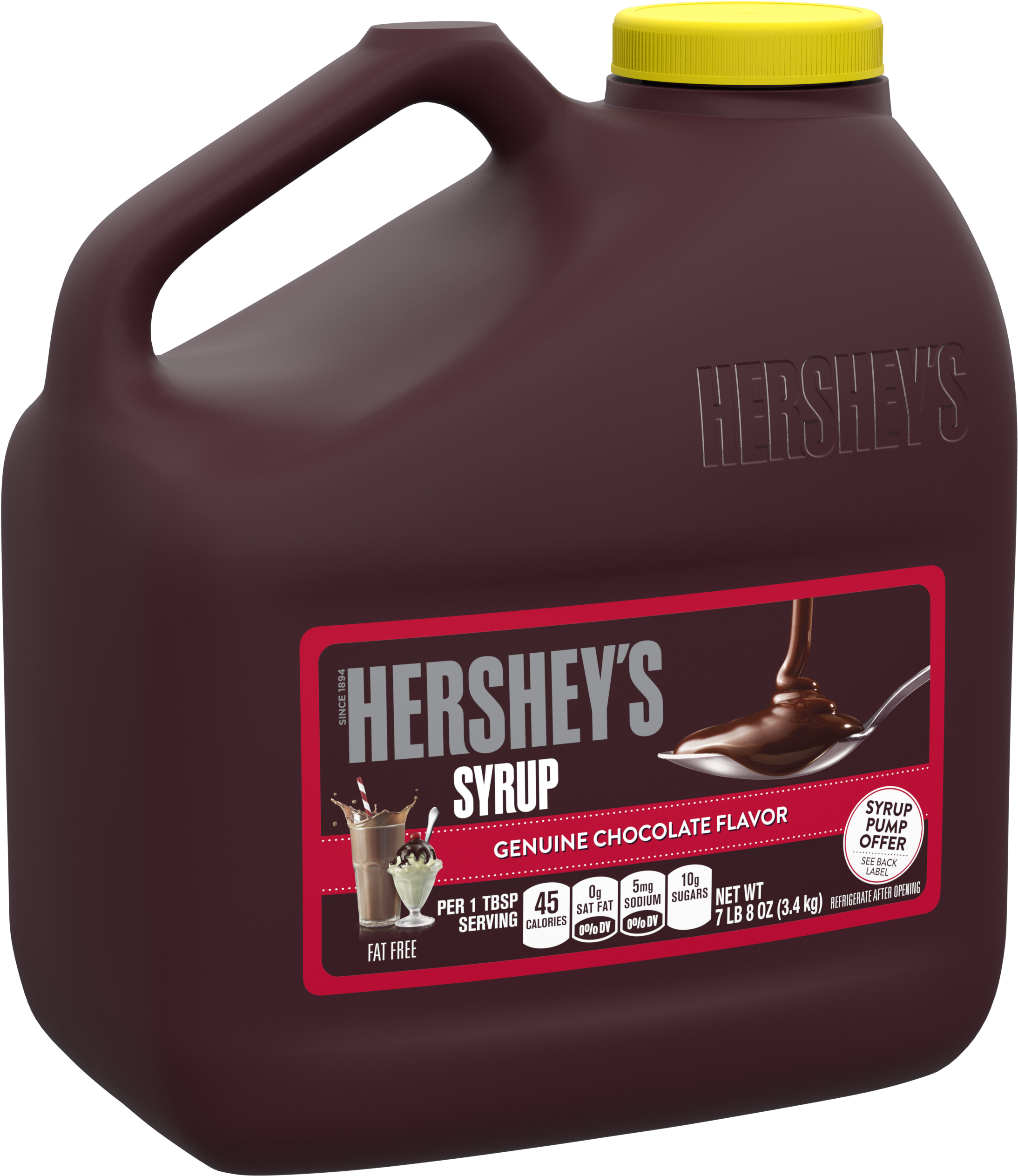 Hershey's, Milk Chocolate Syrup Jug, 120 Oz - Hersheys Syrup, Genuine Chocolate Flavor - 24 Oz (3000x3000), Png Download