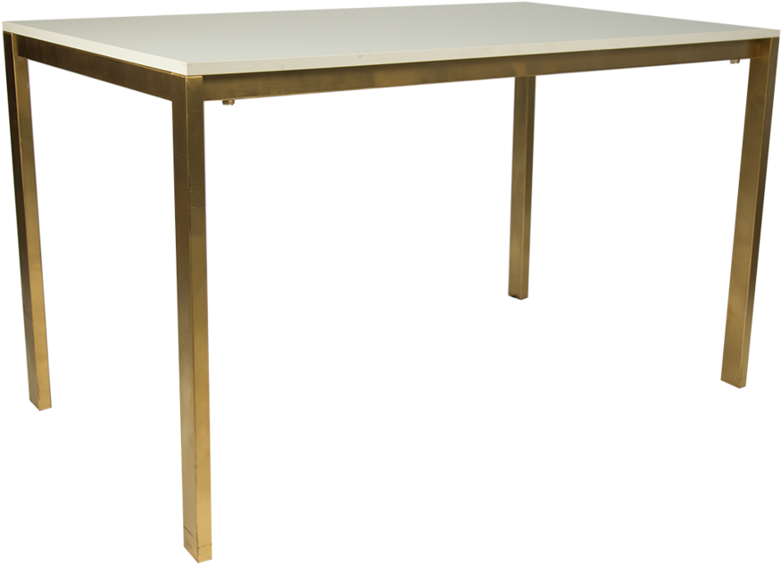 Kelli White And Gold Dining Table (1000x792), Png Download