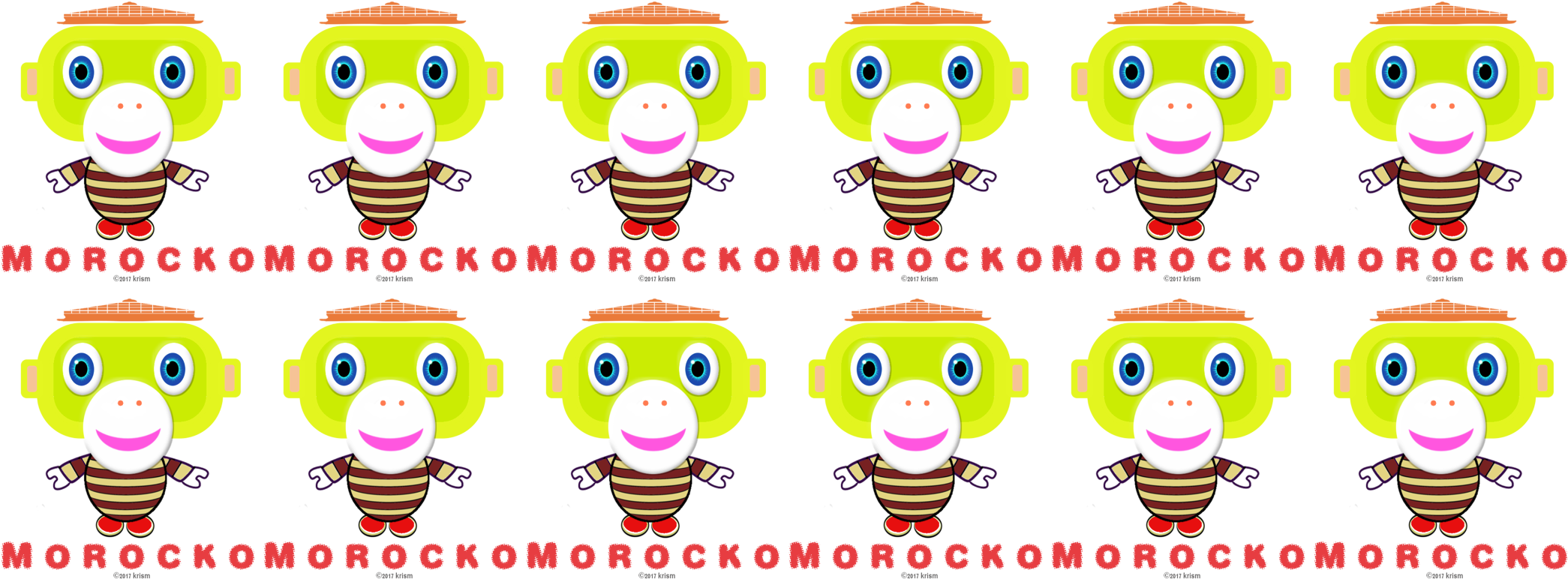 Hello Cute Monkey Morocko - Beifall-niedlicher Affe-morocko Untersetzer (2100x800), Png Download