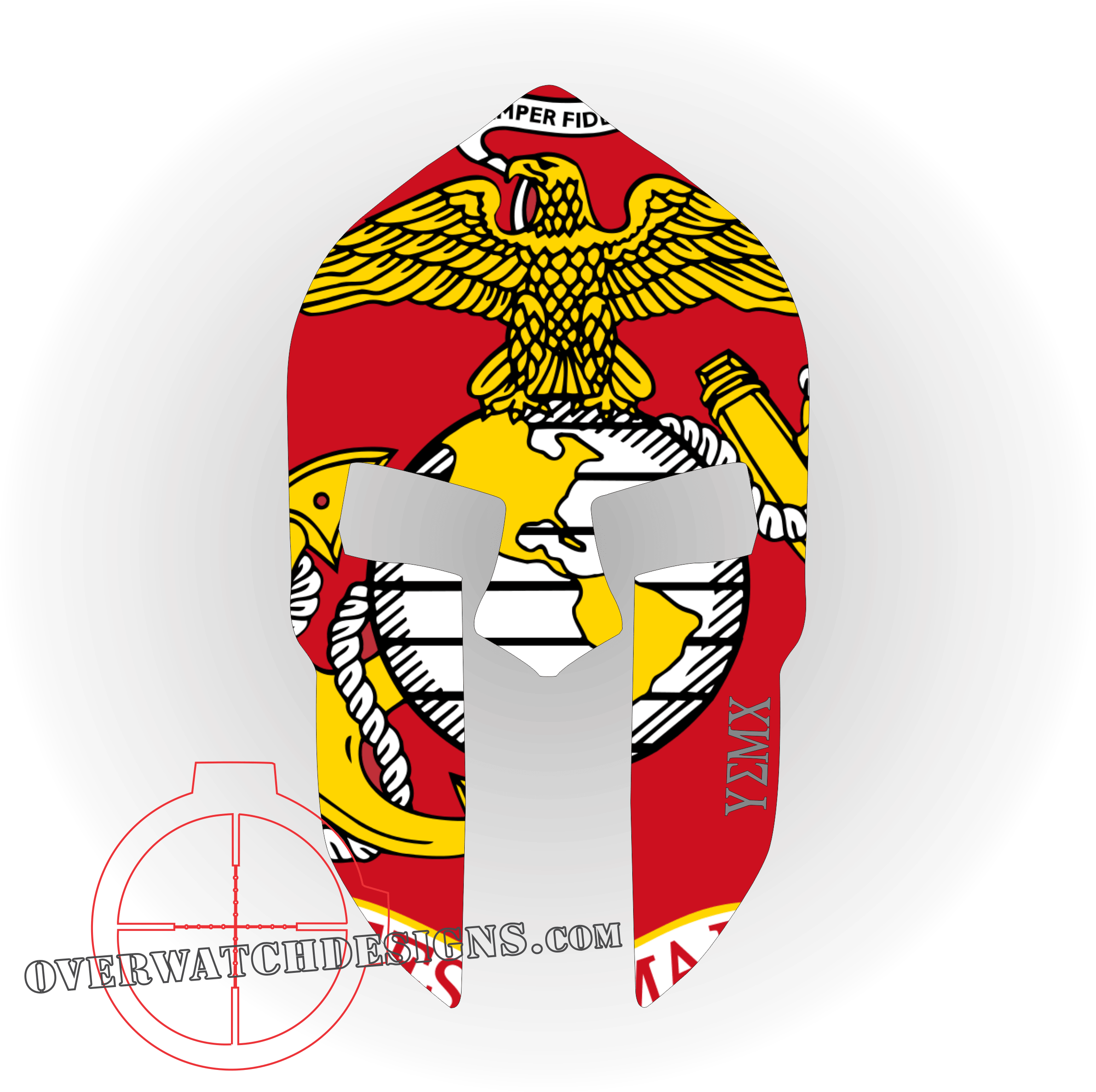 Spartan Usmc Overwatch Designs Png Usmc Text - Marine Corps Spartan Helmet (2401x2393), Png Download