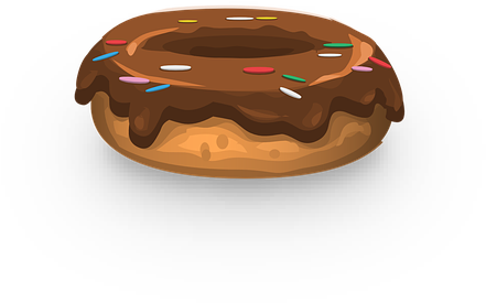 Donut Frosting Sprinkles Dessert Pastry Sw - Gambar Donat Vektor (546x340), Png Download