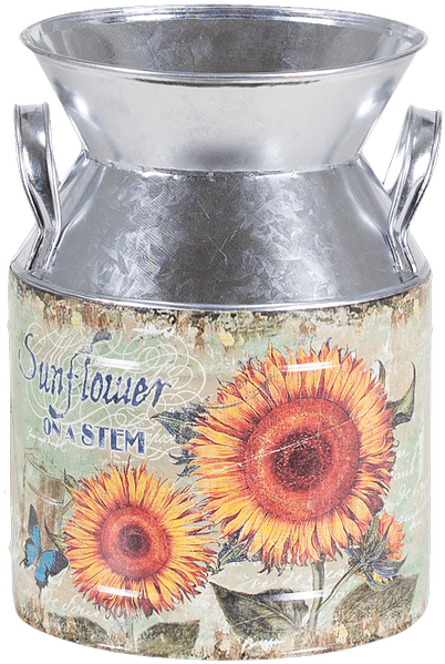 Metal Vintage Sunflower Milk Jug - Jug (500x611), Png Download