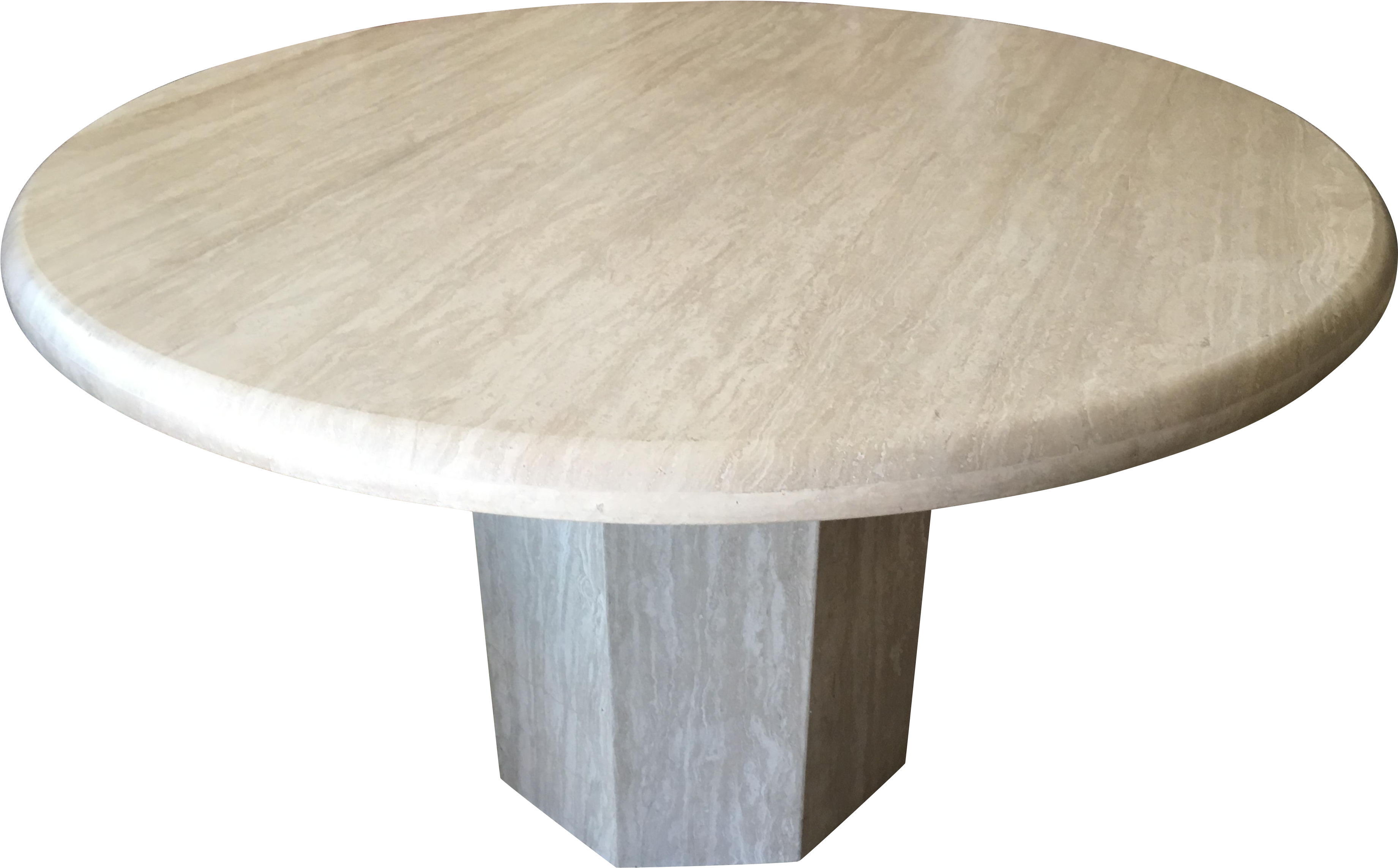 Round Italian Solid Travertine Dining Table - Table (4032x3024), Png Download