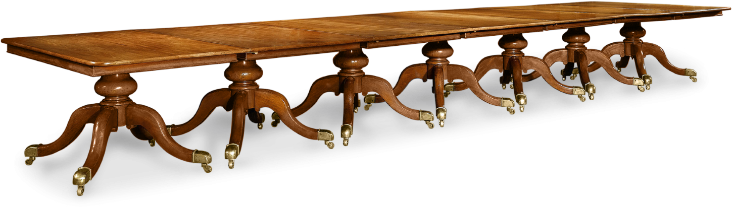 English Mahogany Pedestal Dining Table - Victorian Dining Table Png (1600x633), Png Download