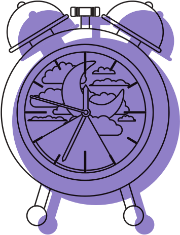 Alarm With Night Moon Landscape Inside Decorative - Drawing (550x550), Png Download