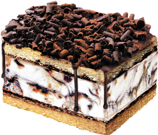 Black Forest Cake Slice - Ice Cream Cake (600x300), Png Download
