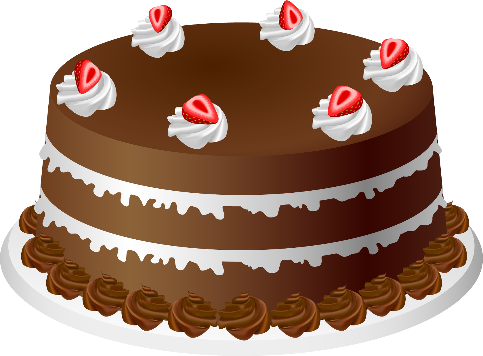 Cartoon Illustration Of A Thick Slice Of Chocolate - Cake Clipart (1679x1236), Png Download