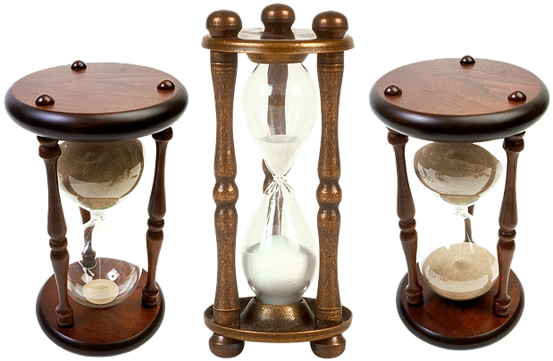 Hourglass, Time, Sand, Clock, Flask, Glass - Felicidad Absoluta - Vicente Herrero (640x454), Png Download