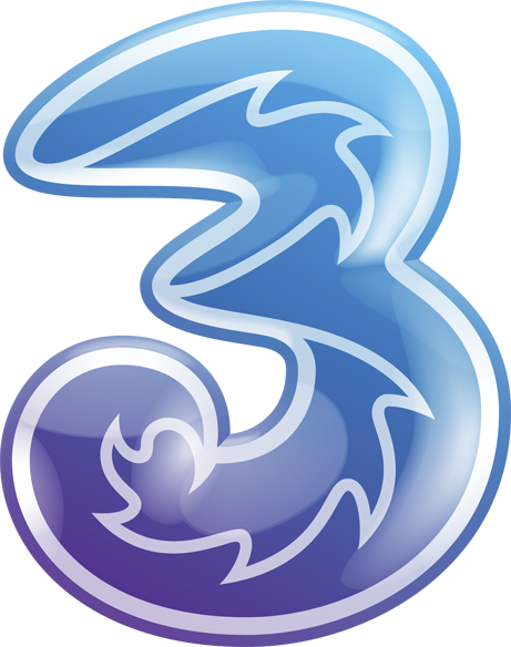 3 Logo Violet Blue - 3 Mobile Logo (461x584), Png Download