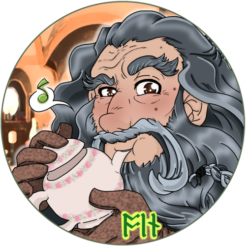 Oin, Master Of Sass, Teapot Playing, And Healing - Cartoon (500x500), Png Download