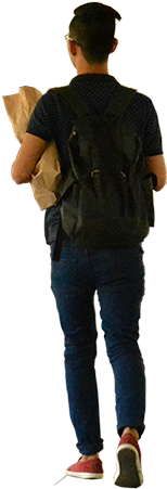 Young Man Carrying A Grocery Bag - People Doing Groceries Png (450x450), Png Download