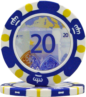 Poker Chips €20 Euro - Pokerchip Euro Design (500x500), Png Download