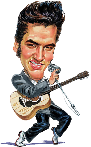 Free To Use Public Domain Famous People Clip Art - Elvis Presley Cartoon (500x500), Png Download