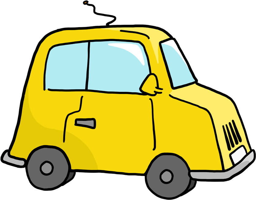 Bean People Clipart - Car Clip Art Yellow (1024x768), Png Download