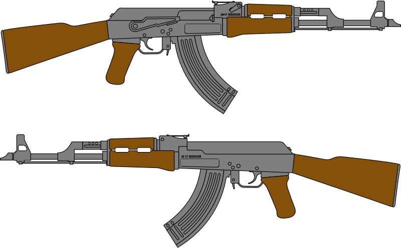 Ak 47 Png - Ak 47 Drawing Png (800x496), Png Download