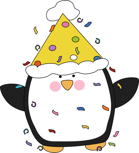 Birthday Hat Clipart Birthday Party Clip Art Party - Penguin With Party Hat (455x500), Png Download