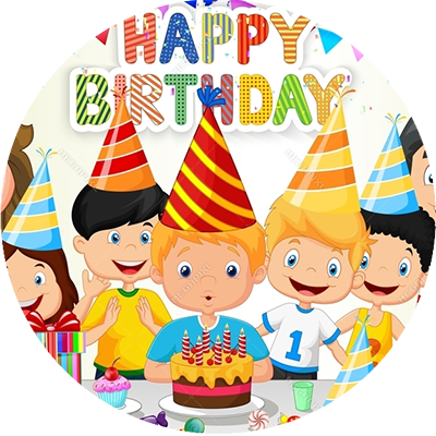 Classic Birthday - Party - Happy Birthday Picture Cartoon (400x400), Png Download