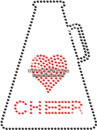 Download Rhinestone Cheer Megaphone Iron On Bling Transfer Heart Png Image With No Background Pngkey Com