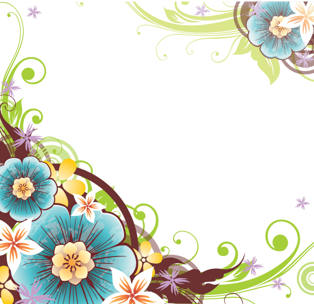Flower Corner Png - Flower Vector Border Png (1022x987), Png Download