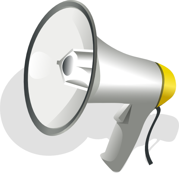 Megaphone Clipart Frpic - Speakerphone Clipart (594x575), Png Download