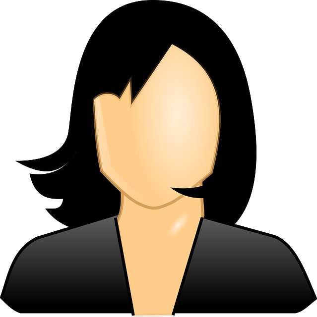 Black Hair Lady Clip Art At Clker - Black Hair Clipart (600x601), Png Download