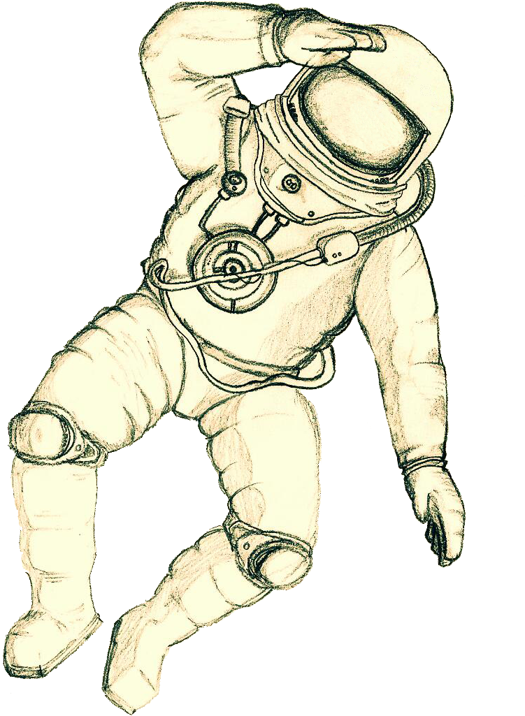 What Is The Structure Of A Space Shuttle - Astronaut Drawing In Space (761x1024), Png Download