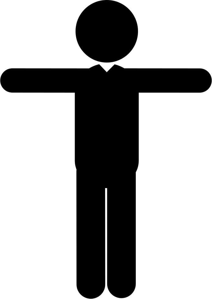 Man Standing With Extended Arms To Sides Comments - Icono Poste Png (696x981), Png Download