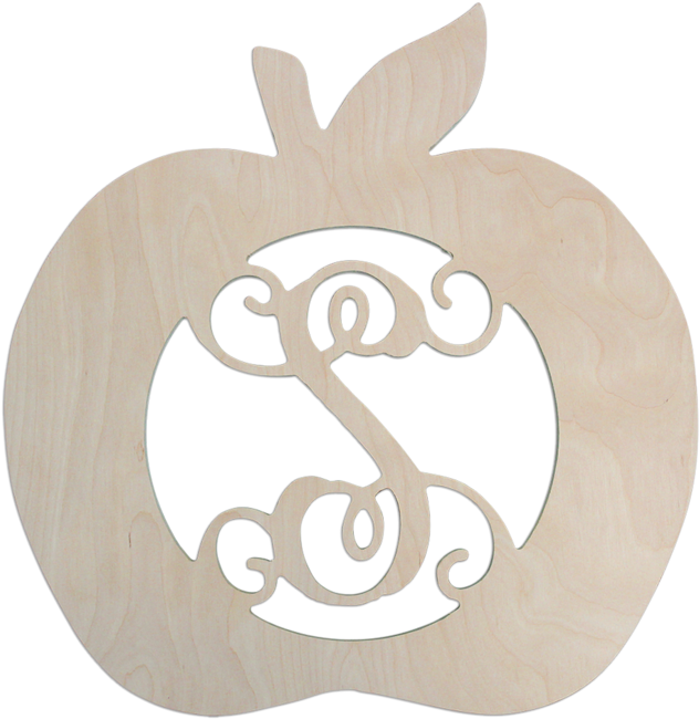 Apple Wood Monogram - Wooden Pumpkin Monogram R (760x760), Png Download