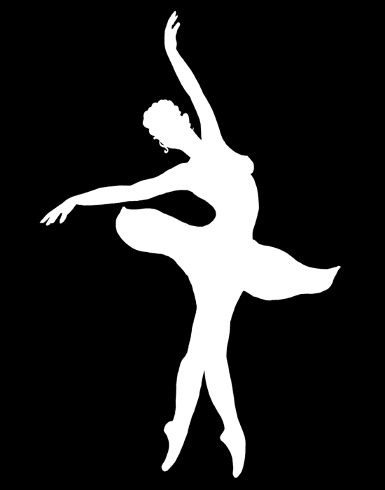 Bleed Area May Not Be Visible - White Ballerina Silhouette Png (550x700), Png Download