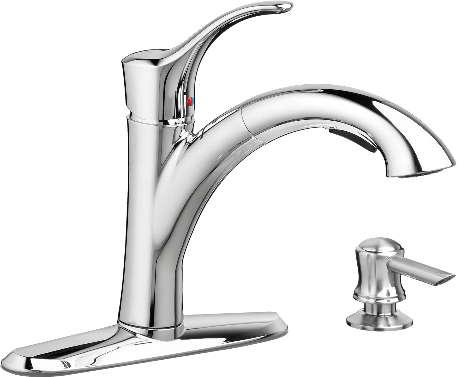 Mesa 1 Handle Pull Out Kitchen Faucet With Soap Dispenser - Tap (2000x2000), Png Download