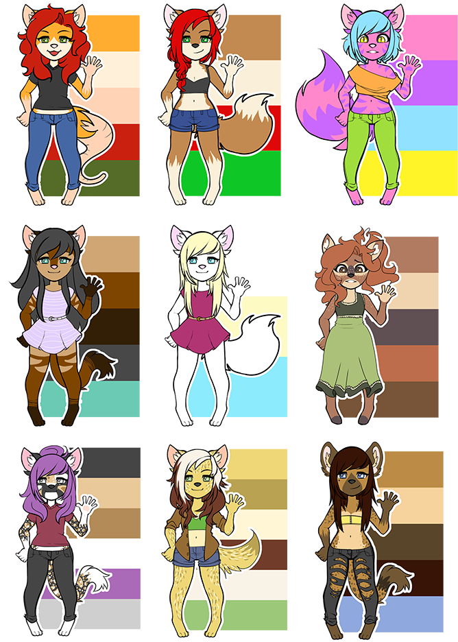 A Portion Of My Anthro Characters - Anthro Ref Base Transparent (728x1000), Png Download