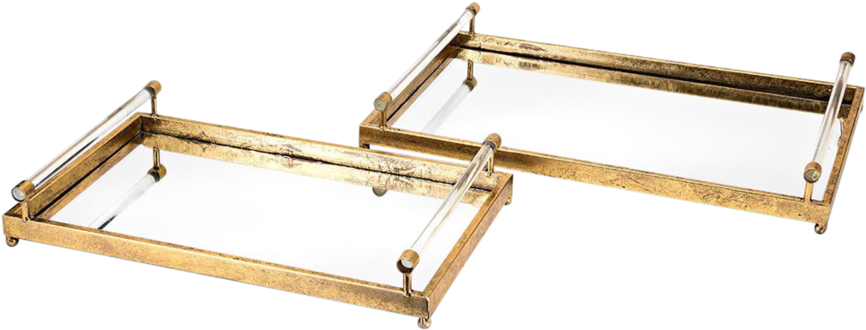 Gold Leaf Tray Set - Ceiling (1060x1060), Png Download