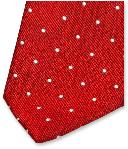 Red Tie With White Dots - Polka Dot (624x624), Png Download