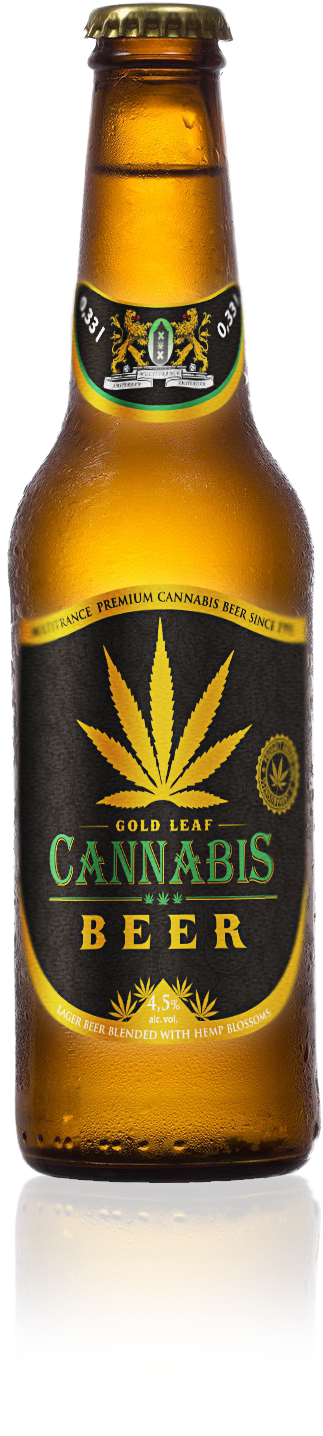 Gold Leaf Beer - Beer Bottle (574x1468), Png Download
