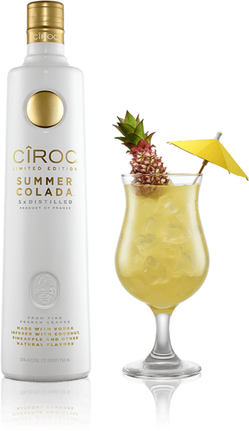 4th Of July - Summer Colada Ciroc Drinks (495x935), Png Download