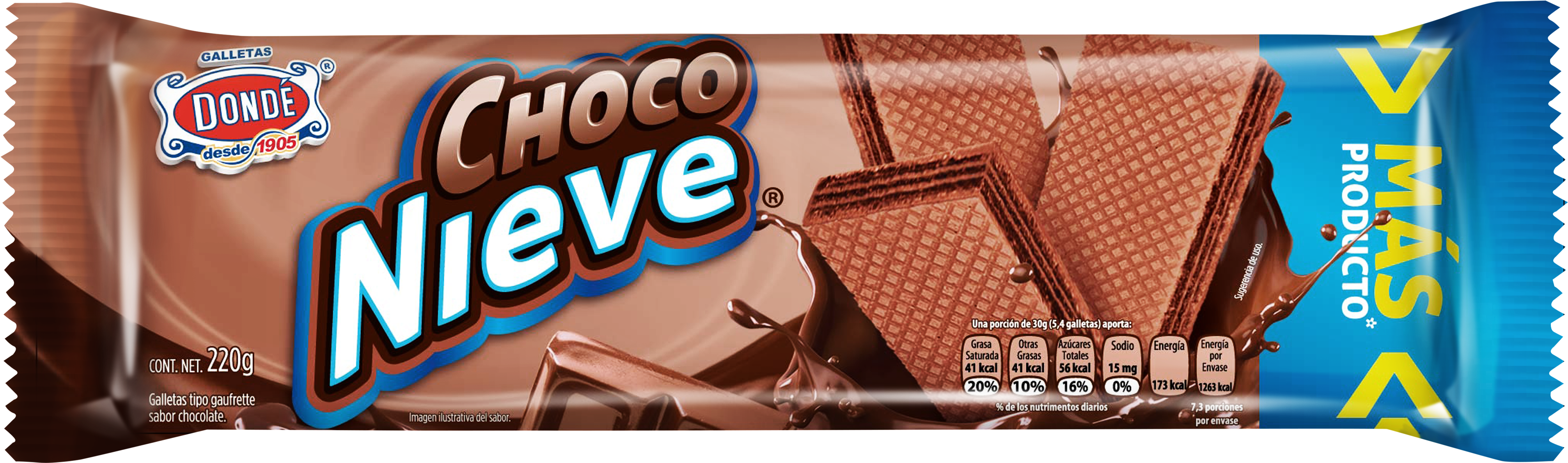 Choco Nieve 220g - Chocolate (7145x1784), Png Download